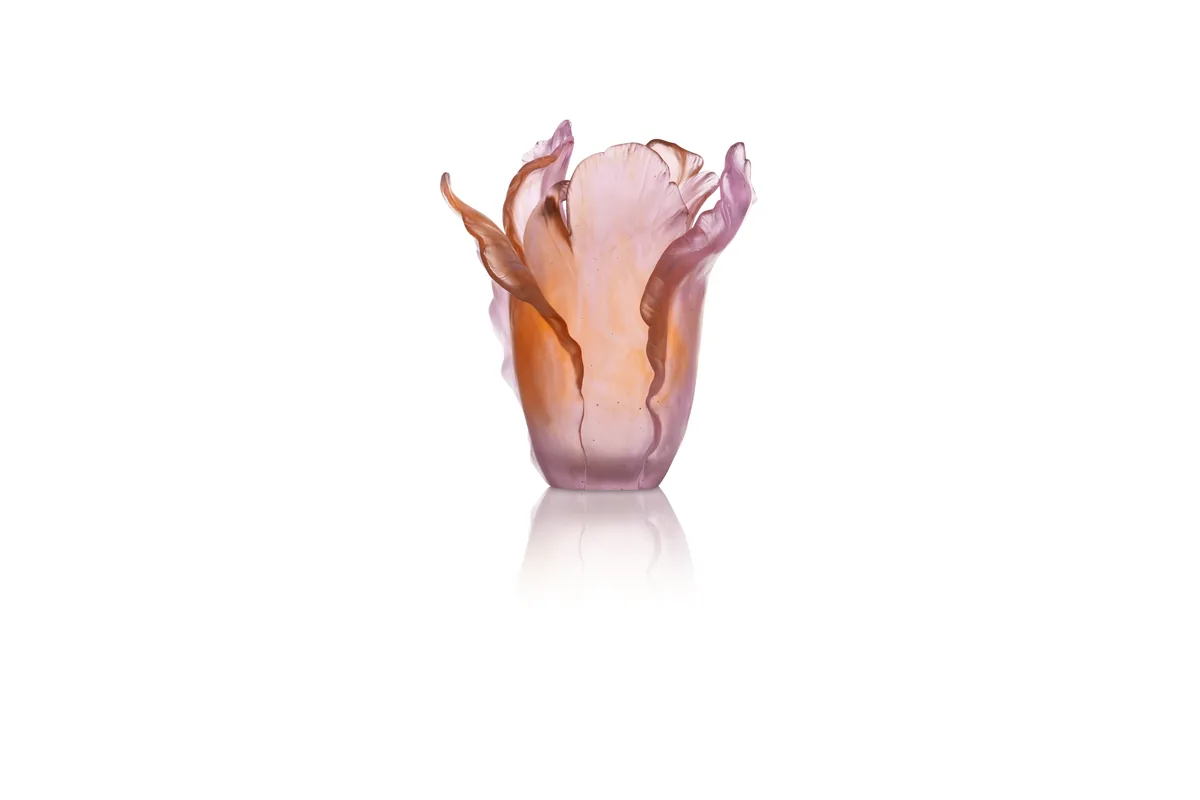 Vase Grand Modèle Daum — packshot e-commerce cristal, fond blanc pur